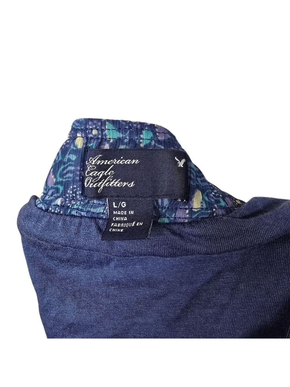 American Eagle Outfitters Blue Floral Mini Skirt L - Picture 5 of 6